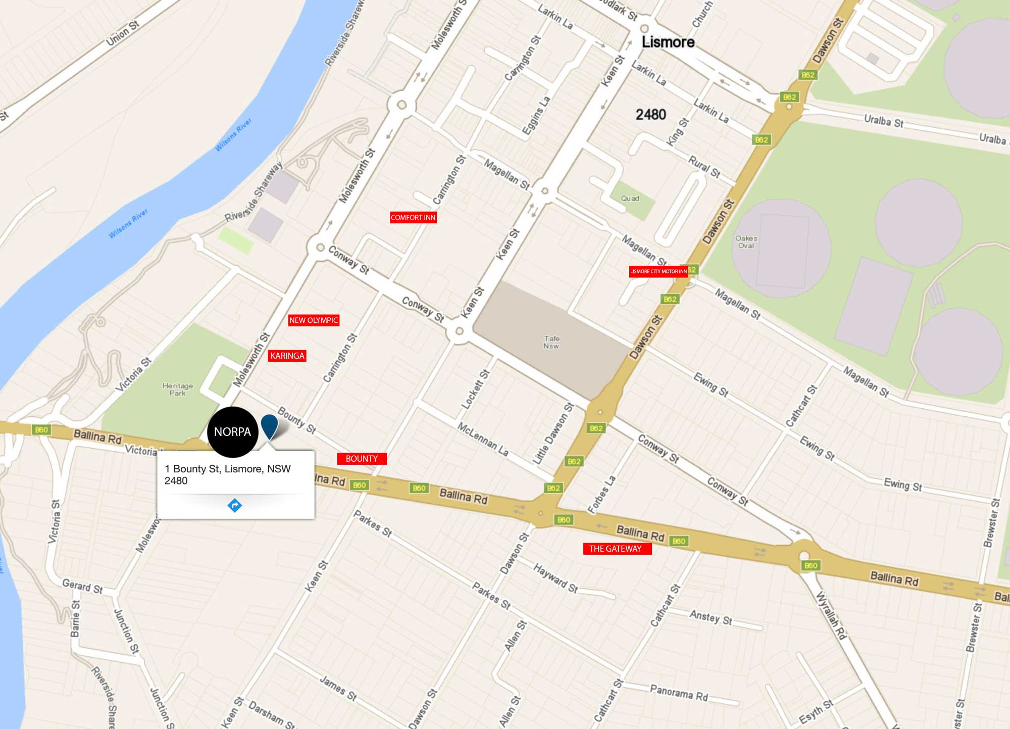 CONVERGE Lismore map